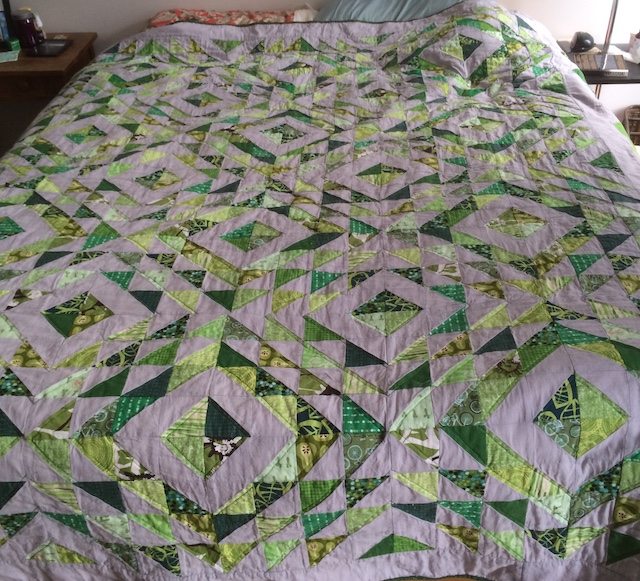 Green Ocean Waves quilt